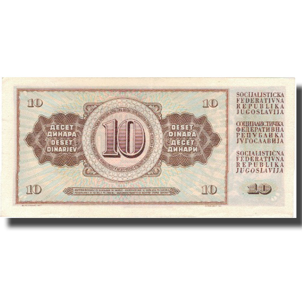 Biljet, Joegoslaviëe, 10 Dinara, 1968, 1968-05-01, KM:82c, TTB