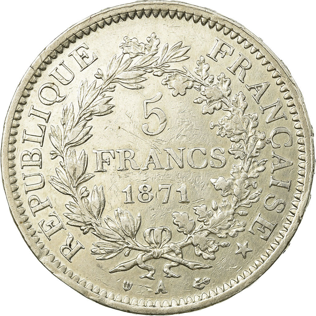 Coin, France, Hercule, 5 Francs, 1871, Paris, EF(40-45), Silver, KM:823