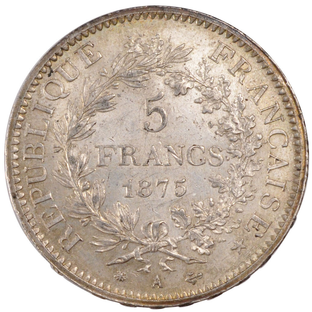 Coin, France, Hercule, 5 Francs, 1875, Paris, MS(60-62), Silver, KM:820.1