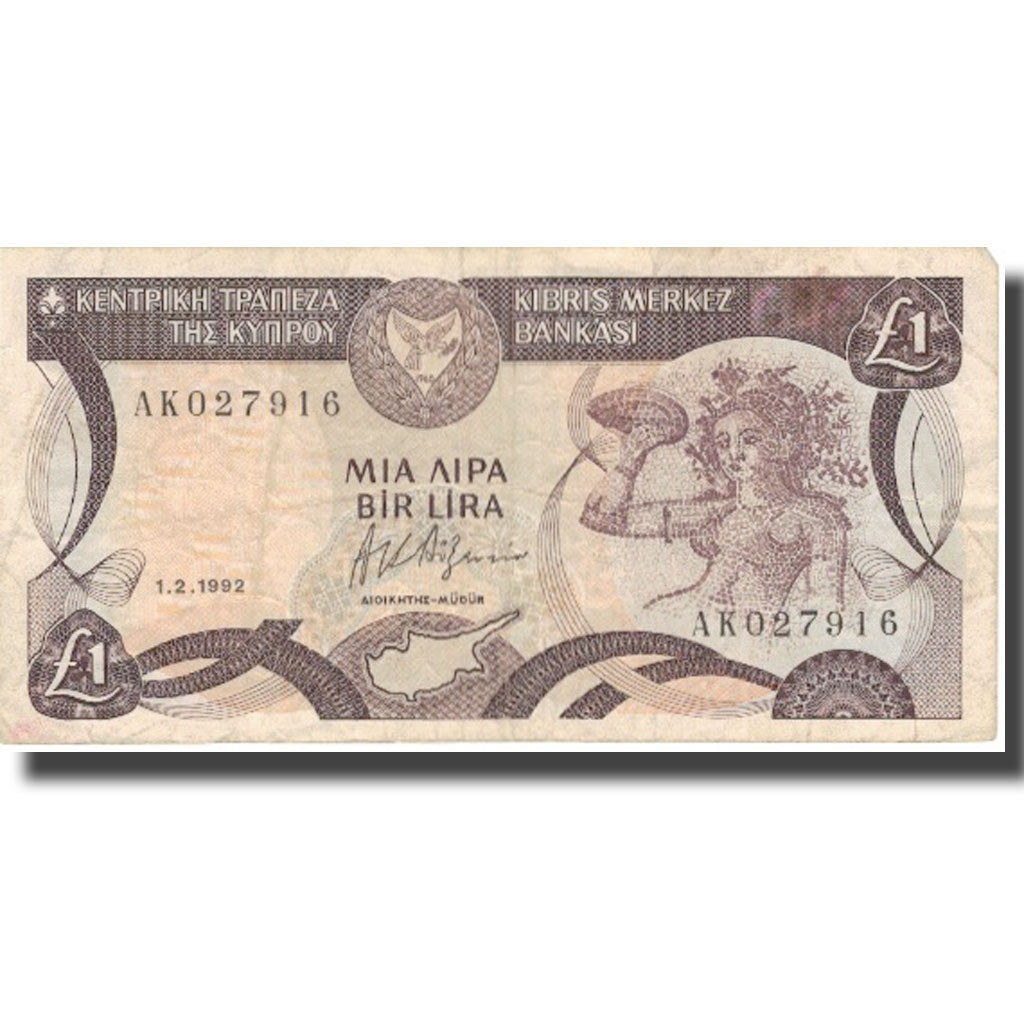 Banknote, Cyprus, 1 Pound, 1992, 1992-02-01, KM:53b, VF(20-25)