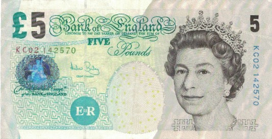 Banknote, Great Britain, 5 Pounds, 2004, 2004, KM:391c, EF(40-45)