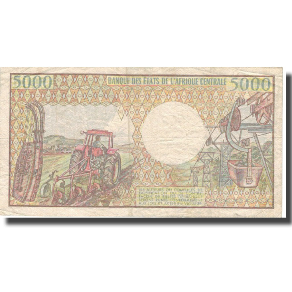 Banknote, Gabon, 5000 Francs, 1984, 1984, KM:6a, VF(30-35)