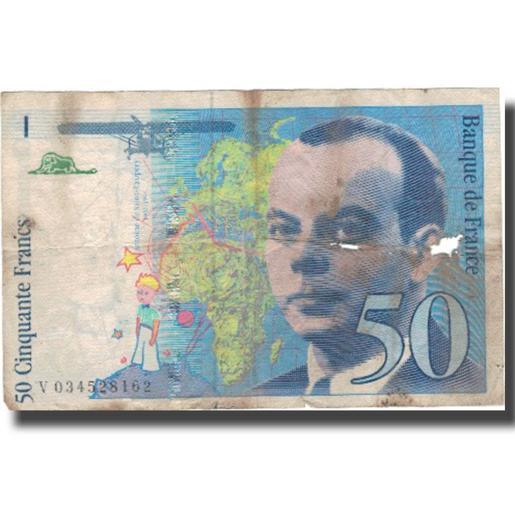 France, 50 Francs, 50 F 1992-1999 ''St Exupéry'', 1997, 1997, B+, Fayette:73.4