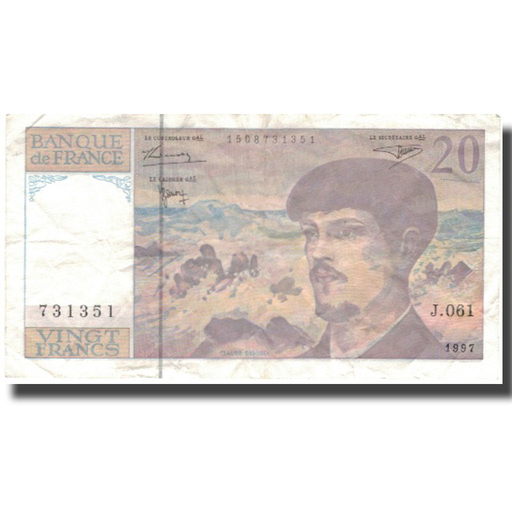 France, 20 Francs, 20 F 1980-1997 ''Debussy'', 1997, 1997, VF(30-35)