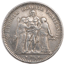 FRANCE, Hercule, 5 Francs, 1873, Bordeaux, KM #820.2, EF(40-45), Silver,...