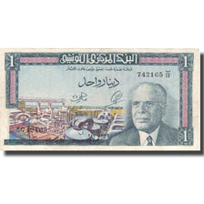 Banknote, Tunisia, 1 Dinar, 1965, 1965-06-01, KM:63a, EF(40-45)