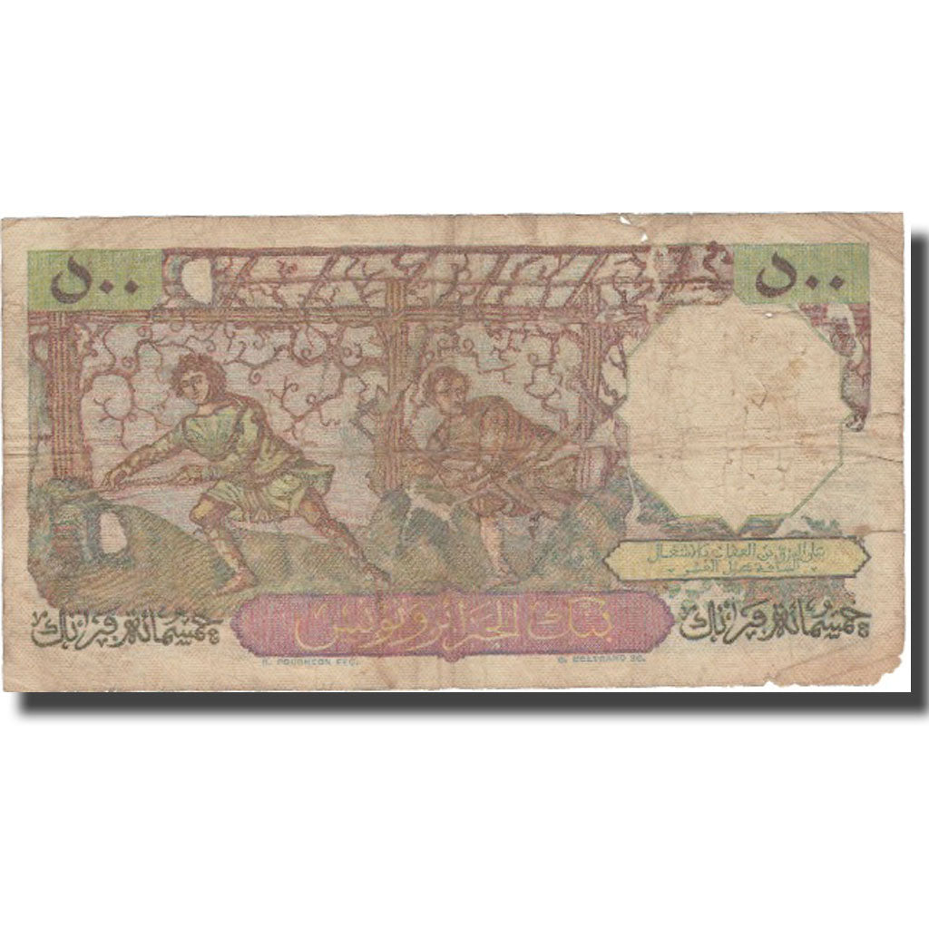 Banknote, Algeria, 500 Francs, 1952, 1952-22-07, KM:106a, VG(8-10)