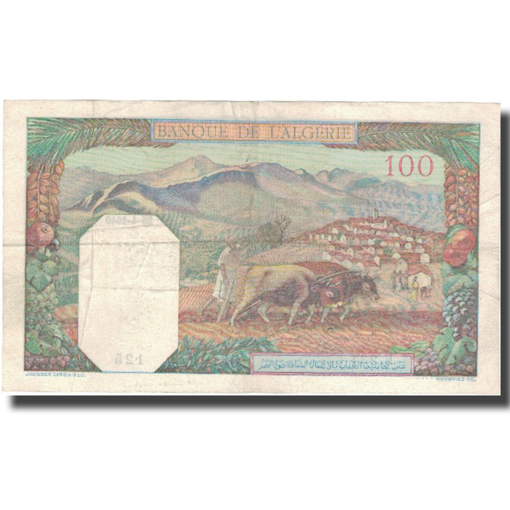 Geldschein, Algeria, 100 Francs, 1940, 1940-04-25, KM:85, SS+