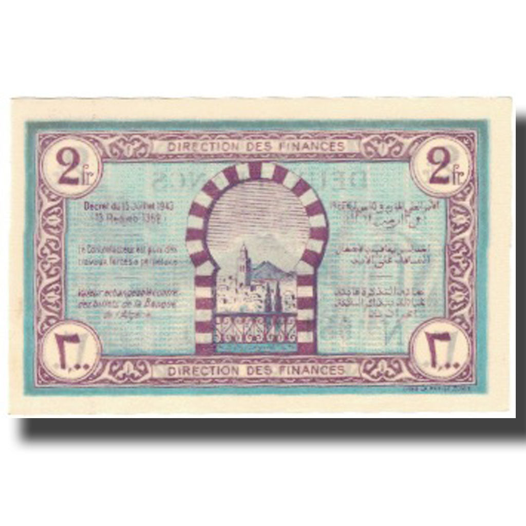 Banconote, Tunisia, 2 Francs, 1943, 1943, KM:56, SPL+