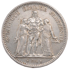Coin, France, Hercule, 5 Francs, 1876, Bordeaux, EF(40-45), Silver, KM:820.2