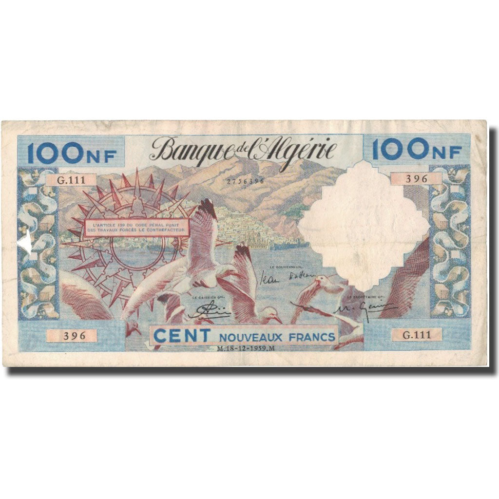 Billet, Algeria, 100 Nouveaux Francs, 1959, 1959-12-18, KM:121b, B