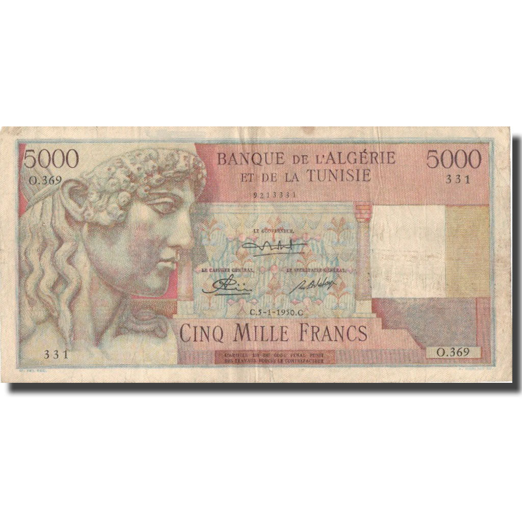 Banknote, Algeria, 5000 Francs, 1950, 1950-01-05, KM:109a, EF(40-45)