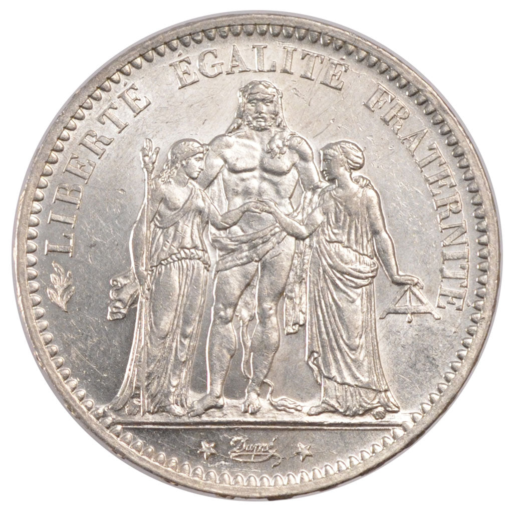 FRANCE, Hercule, 5 Francs, 1876, Paris, KM #820.1, MS(60-62), Silver, Gadoury...