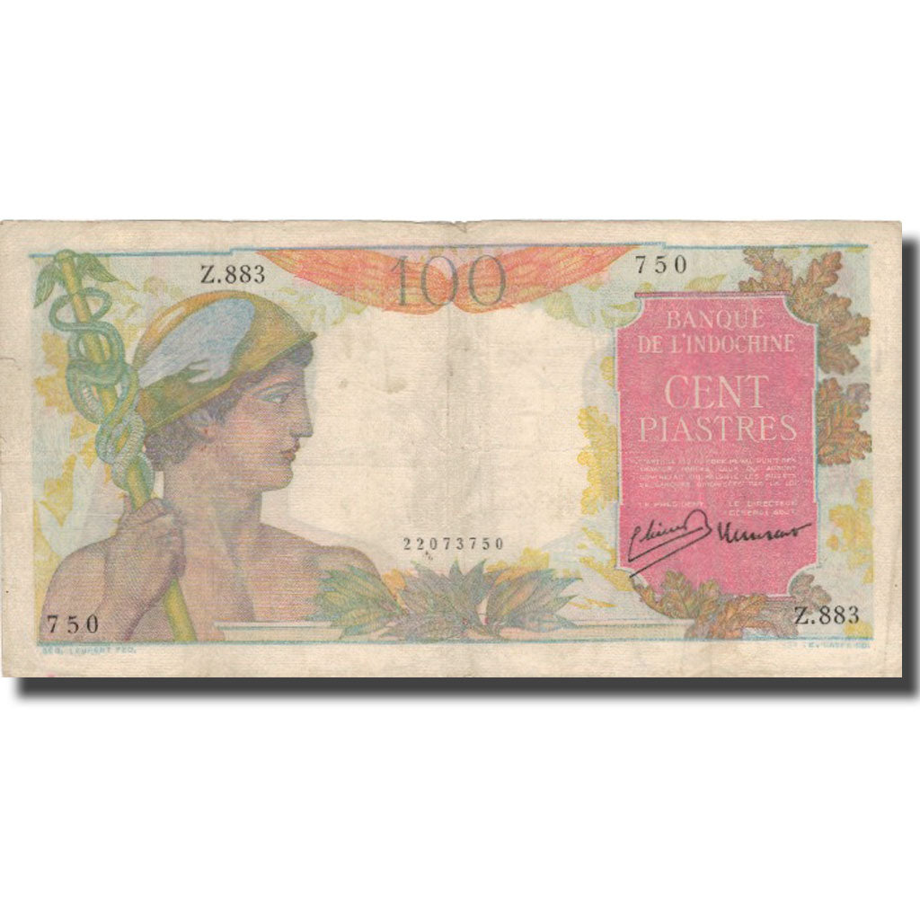 Billet, FRENCH INDO-CHINA, 100 Piastres, Undated (1947), KM:82a, TTB