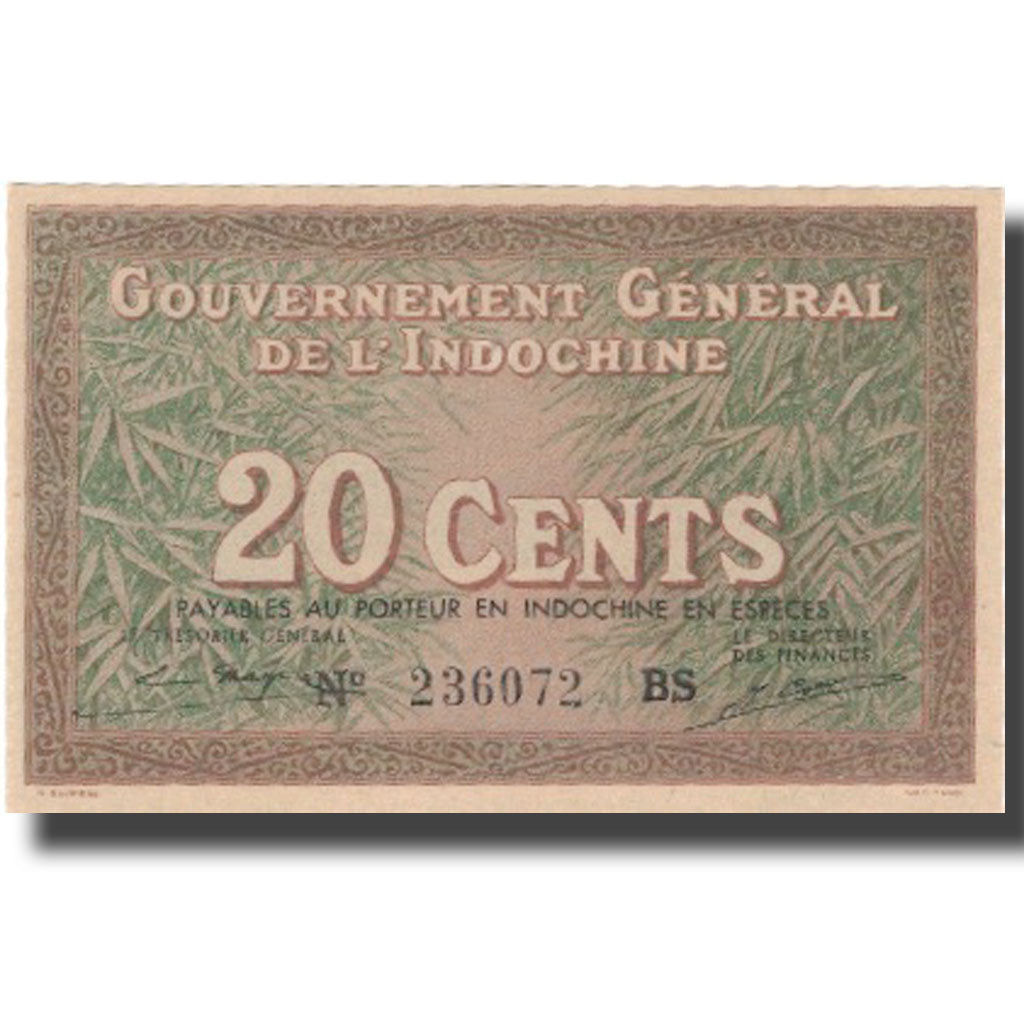 Banknote, FRENCH INDO-CHINA, 20 Cents, Undated (1939), KM:86d, UNC(63)