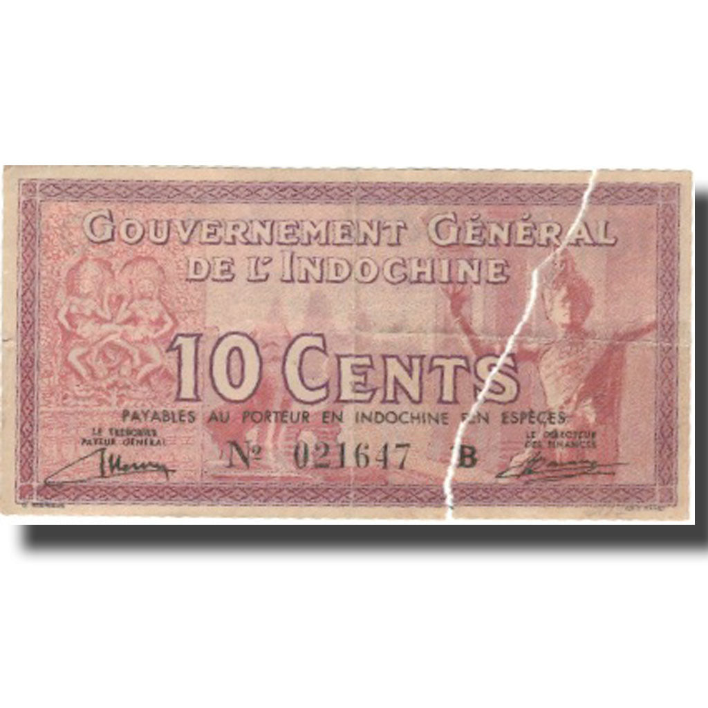 Banconote, INDOCINA FRANCESE, 10 Cents, Undated (1939), KM:85a, MB