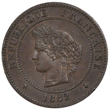 FRANCE, Cérès, 5 Centimes, 1882, Paris, KM #821.1, AU(55-58), Bronze, Gadoury #.