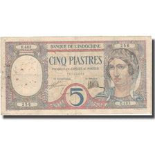 Billet, FRENCH INDO-CHINA, 5 Piastres, Undated (1926), KM:49b, TB+