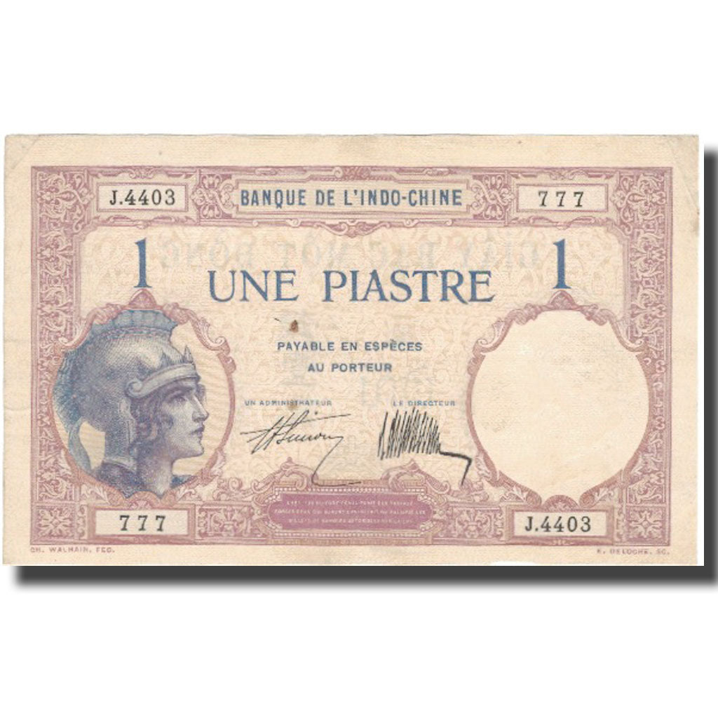 Banknote, FRENCH INDO-CHINA, 1 Piastre, undated 1927, KM:48b, AU(50-53)