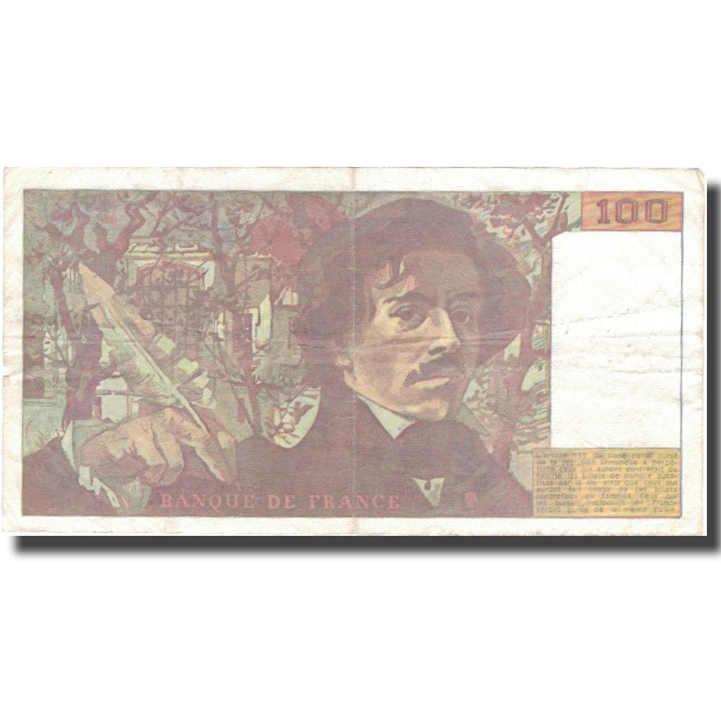 France, 100 Francs, 100 F 1978-1995 ''Delacroix'', 1990, VF(30-35)