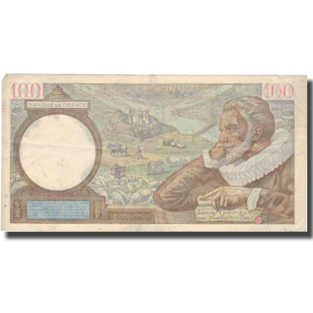 France, 100 Francs, 100 F 1939-1942 ''Sully'', 1941, 1941-12-18, EF(40-45)