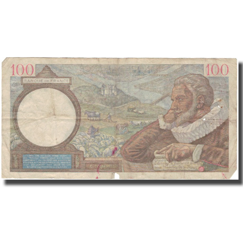 Francia, 100 Francs, 100 F 1939-1942 ''Sully'', 1941, 1941-01-09, B