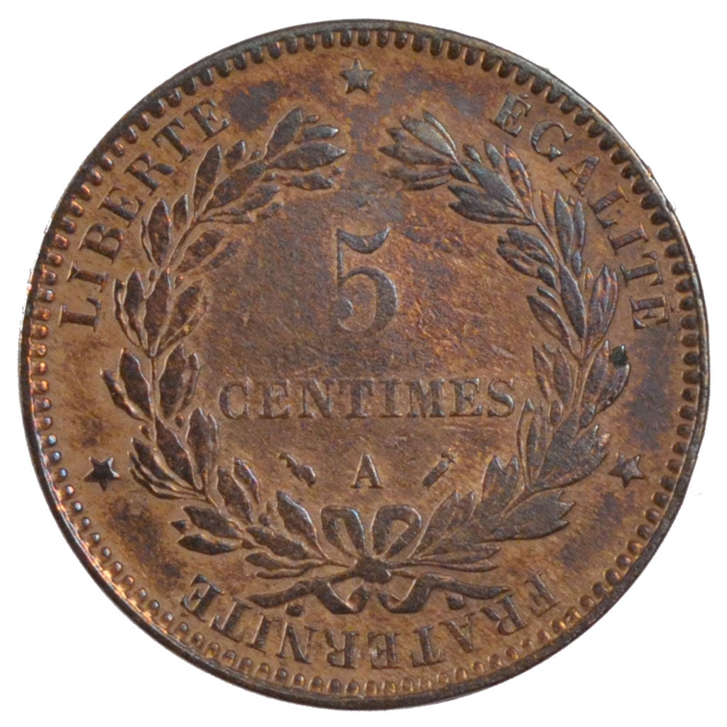 Francia, Cérès, 5 Centimes, 1891, Paris, BB, Bronzo, KM:821.1, Gadoury:157a