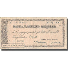 Biljet, Albanië, 200 Francs, 1945, 1945, TTB