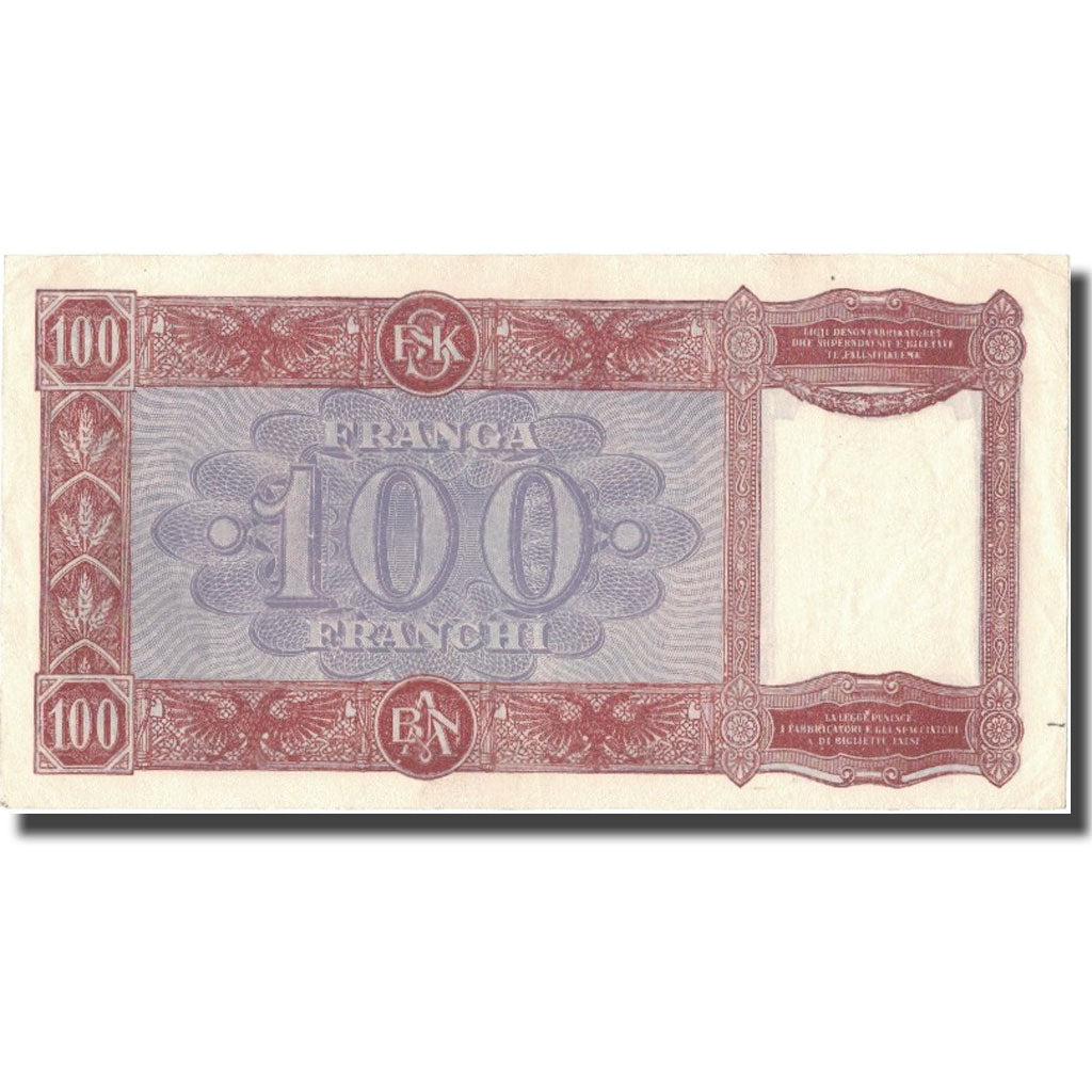 Billet, Albania, 100 Franga, undated (1945), KM:14, TTB