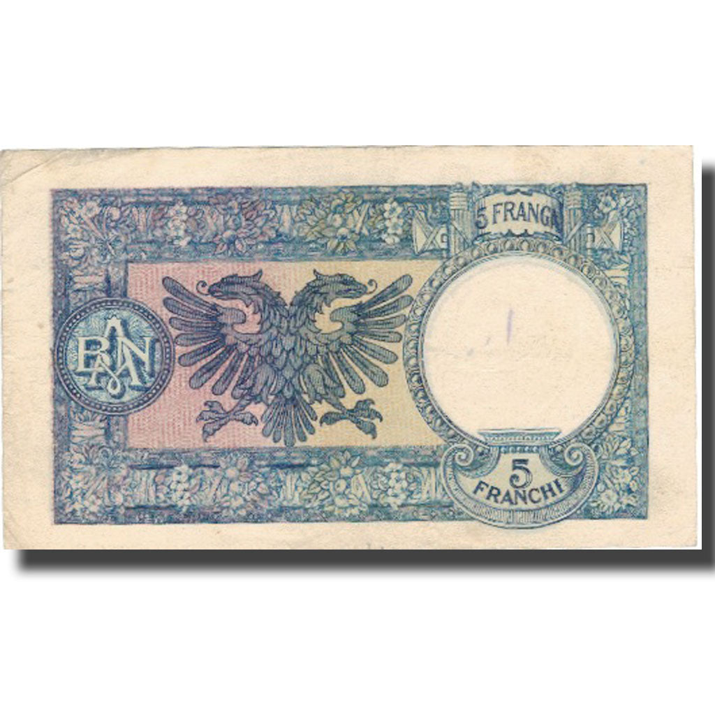 Banknote, Albania, 5 Franga, Undated (1939), KM:6a, EF(40-45)