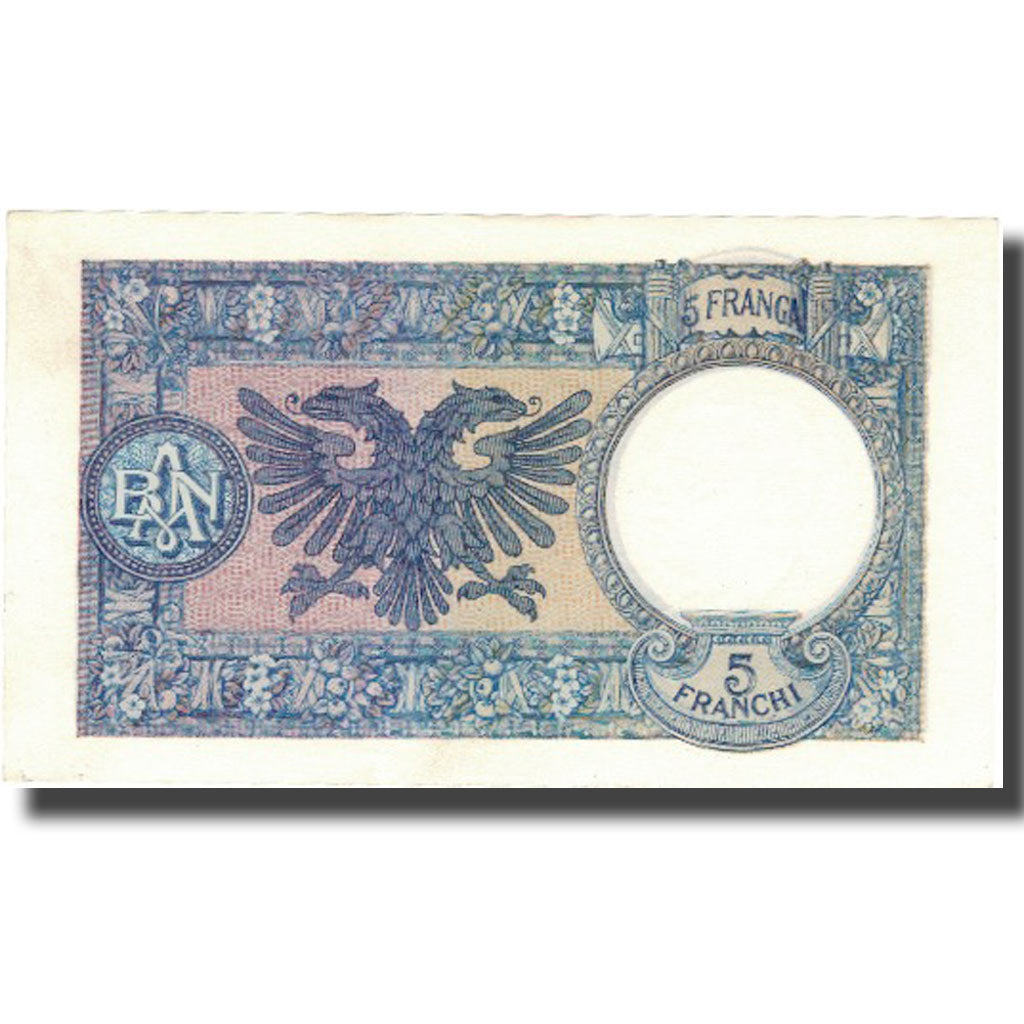 Banknote, Albania, 5 Franga, Undated (1939), KM:6a, UNC(64)