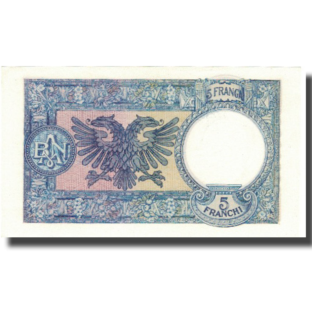 Banknote, Albania, 5 Franga, Undated (1939), KM:6a, UNC(65-70)