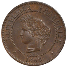 Monnaie, France, Cérès, 5 Centimes, 1893, Paris, SUP, Bronze, KM:821.1