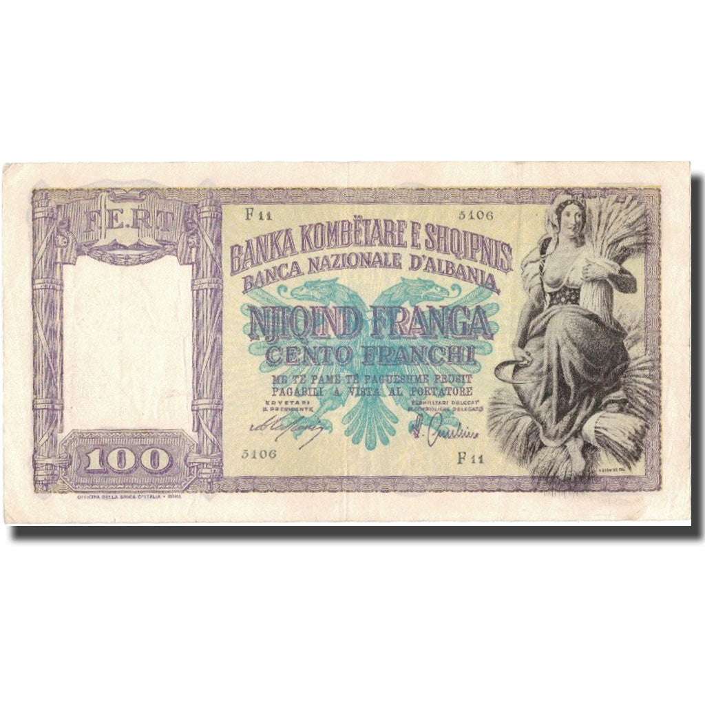 Billete, 100 Franga, undated (1945), Albania, KM:14, MBC