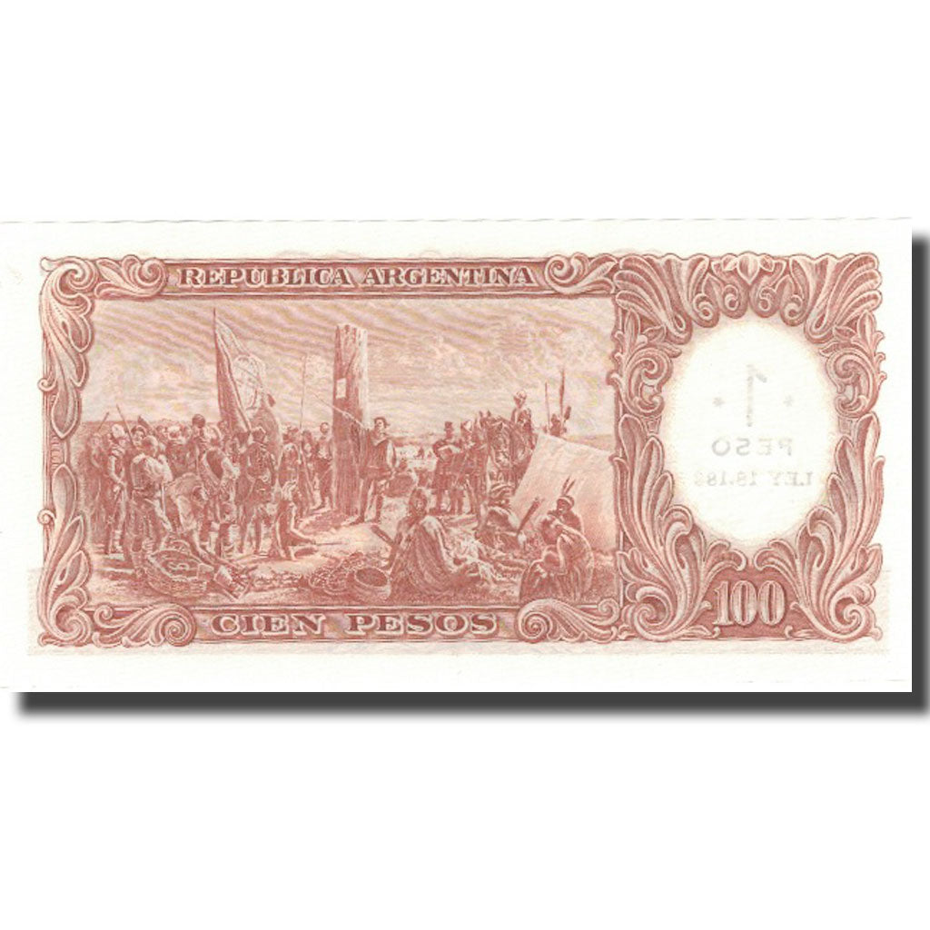 Banknote, Argentina, 1 Peso on 100 Pesos, KM:282, UNC(65-70)