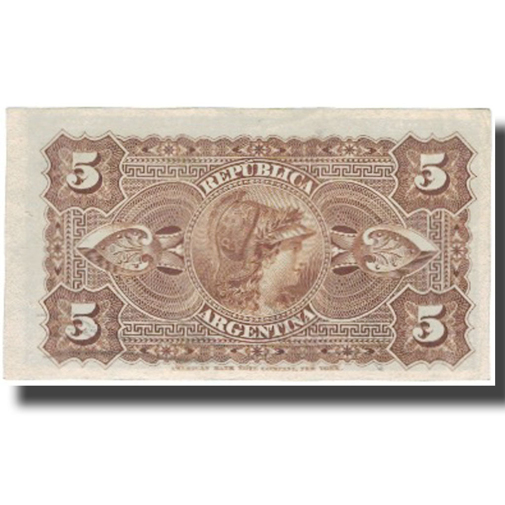 Banknote, Argentina, 5 Centavos, 1883, 1883-10-04, KM:5, AU(55-58)