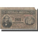 Banconote, Argentina, 5 Centavos, 1883, 1883-10-04, KM:5, MB