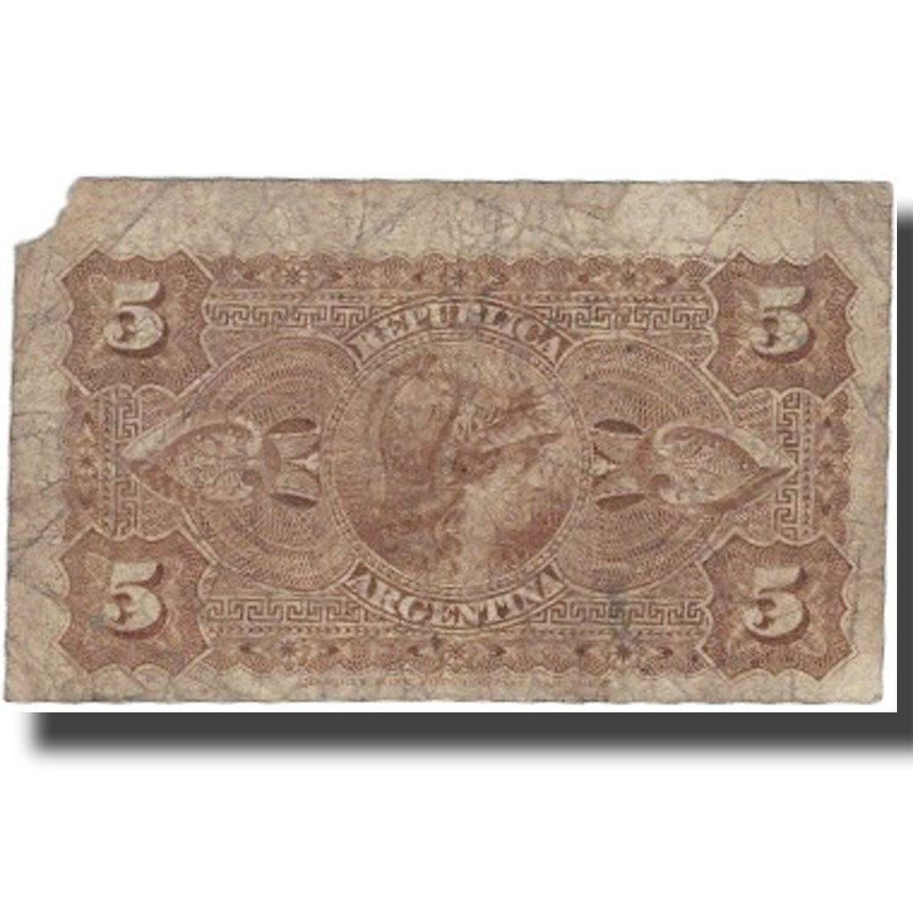 Banknote, Argentina, 5 Centavos, 1883, 1883-10-04, KM:5, VF(20-25)