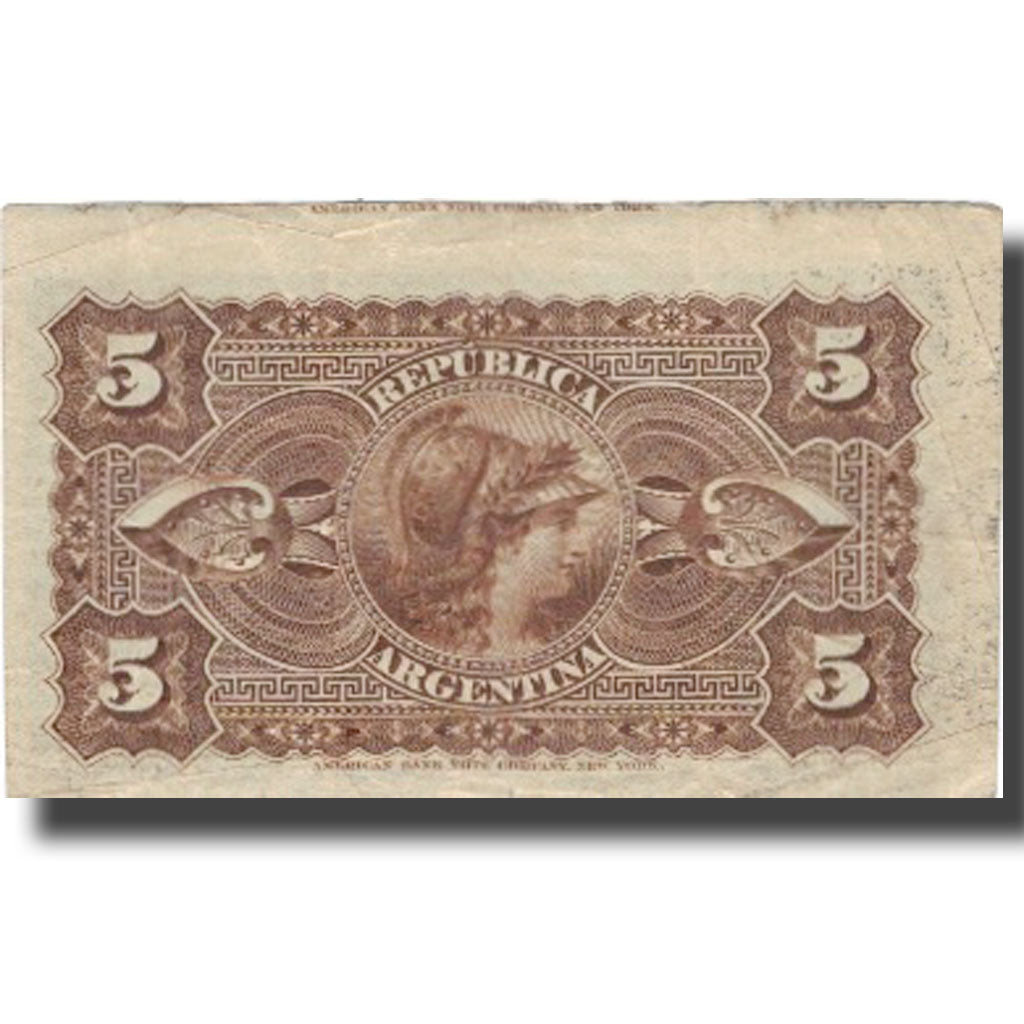 Billet, Argentine, 5 Centavos, 1883, 1883-10-04, KM:5, TB