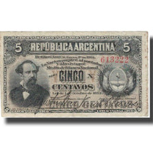 Banknote, Argentina, 5 Centavos, 1883, 1883-10-04, KM:5, VF(20-25)