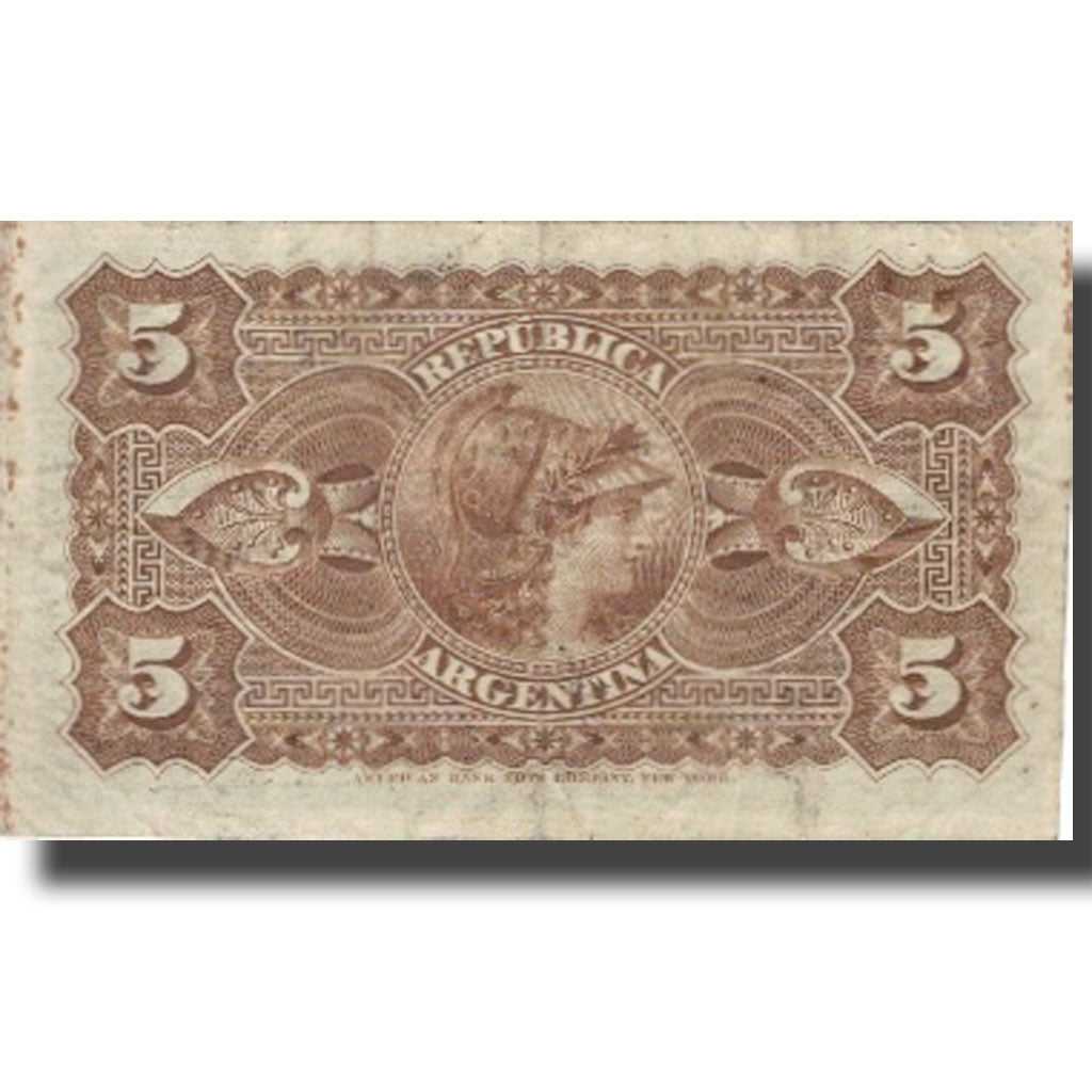 Banknote, Argentina, 5 Centavos, 1883, 1883-10-04, KM:5, VF(20-25)
