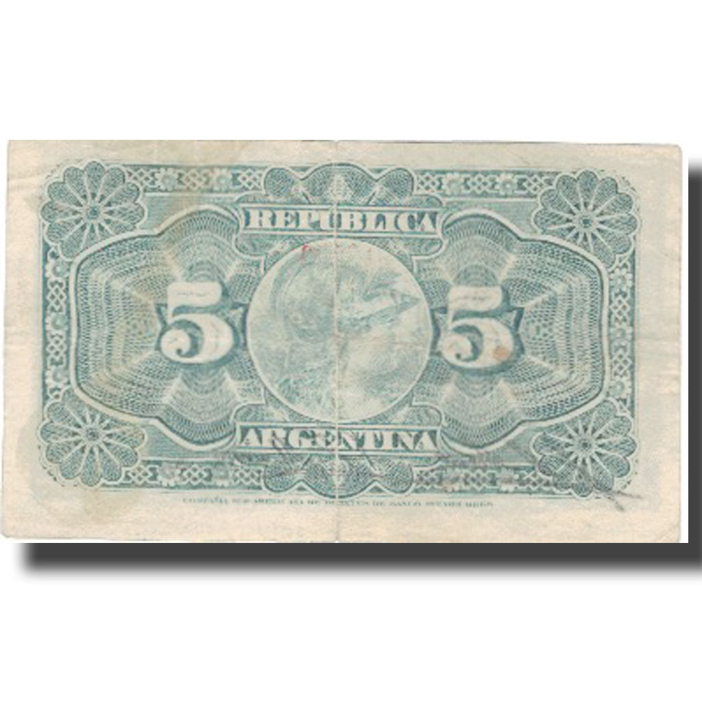 Banknote, Argentina, 5 Centavos, 1890, 1890-08-21, KM:209, VF(30-35)