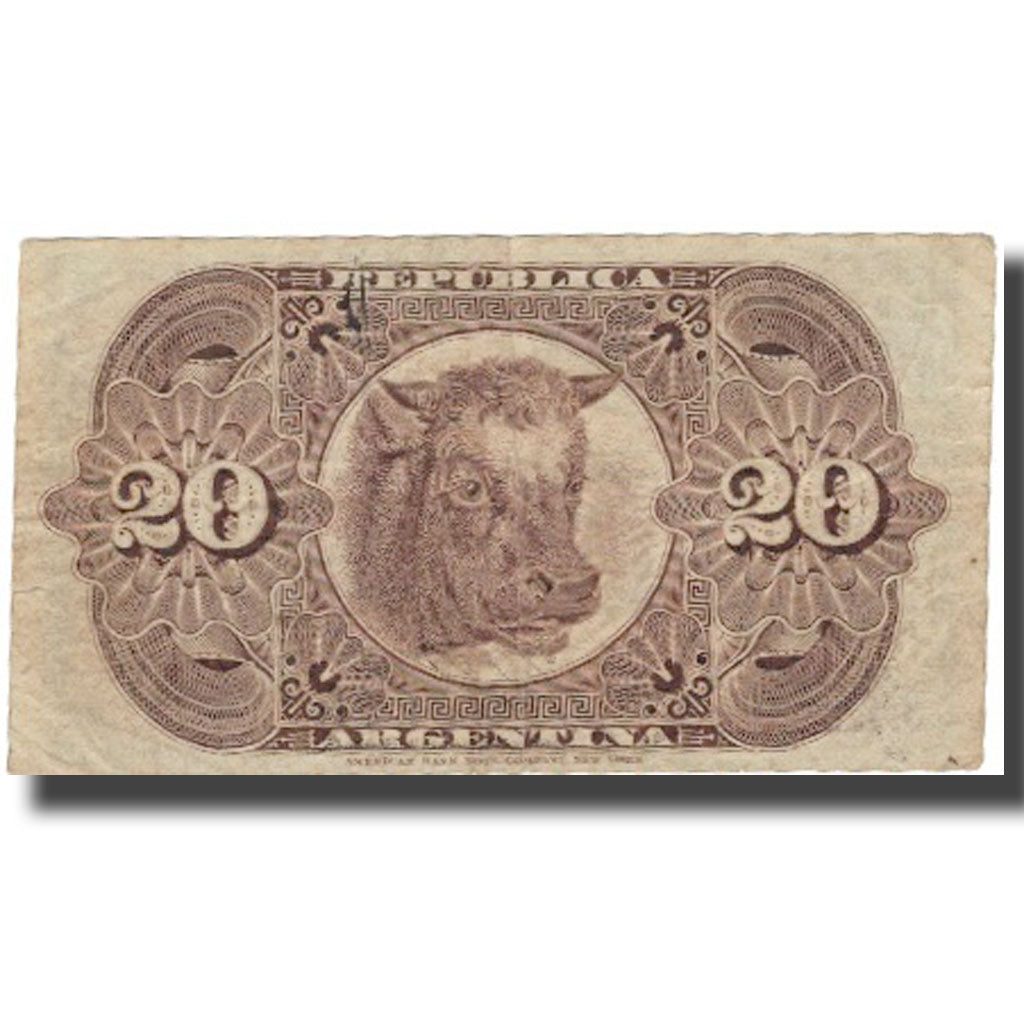 Banknote, Argentina, 20 Centavos, 1883, 1883-10-04, KM:7a, VF(20-25)