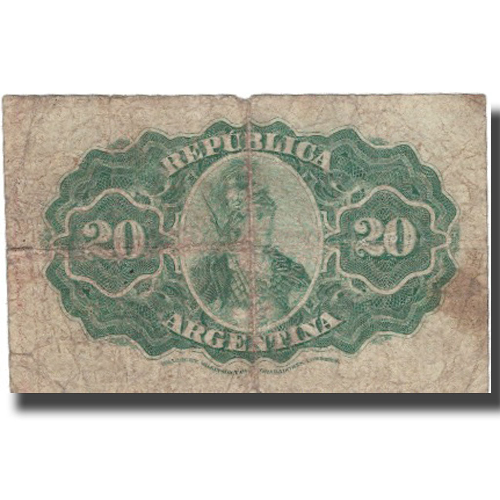 Banknote, Argentina, 20 Centavos, 1890, 1890-08-21, KM:229A, F(12-15)