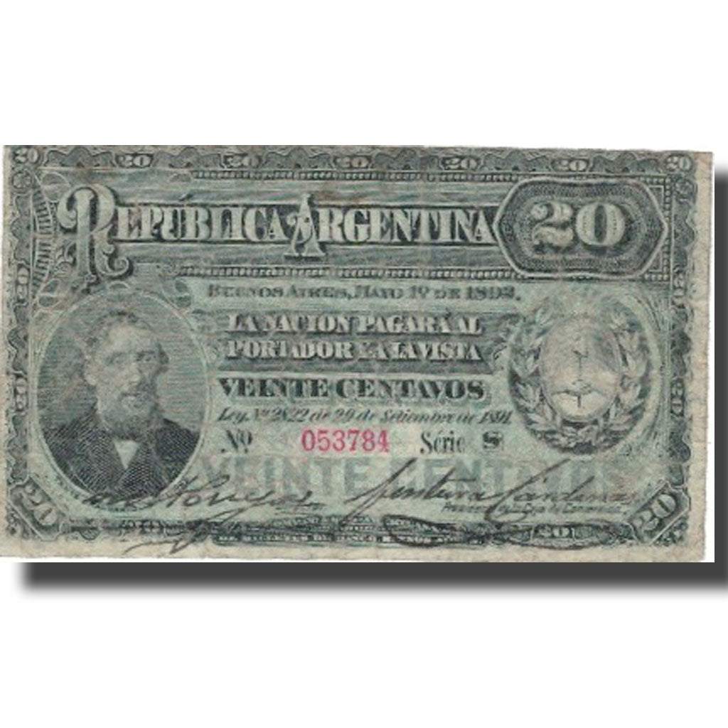 Banknote, Argentina, 20 Centavos, 1801, 1801-09-29, KM:215, F(12-15)