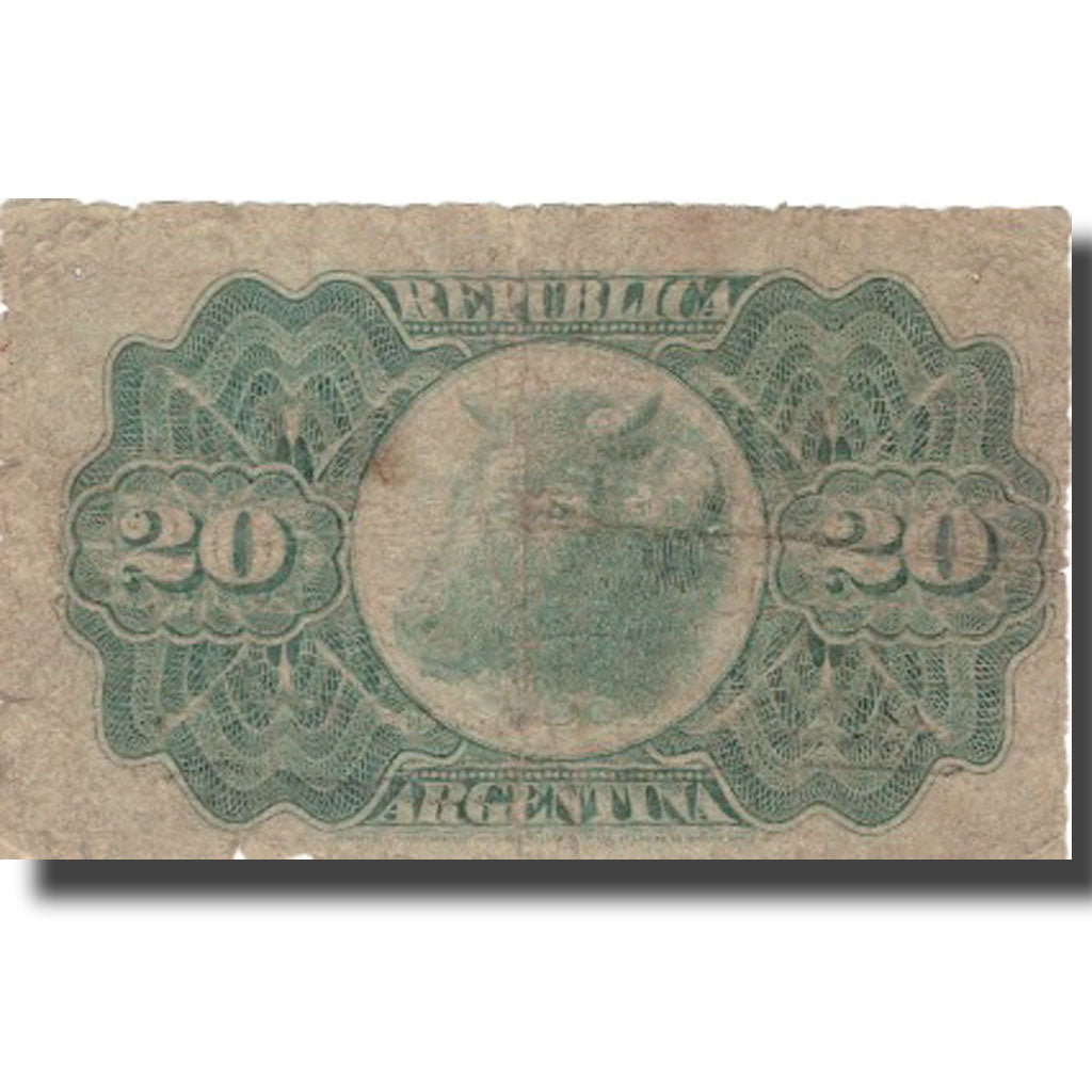 Banknote, Argentina, 20 Centavos, 1891, 1891-08-21, KM:211b, F(12-15)