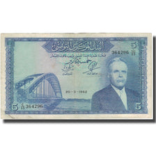 Banknote, Tunisia, 5 Dinars, 1962, 1962-03-20, KM:61, EF(40-45)
