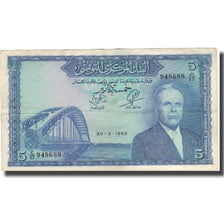 Banknote, Tunisia, 5 Dinars, 1962, 1962-03-20, KM:61, EF(40-45)