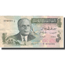 Billet, Tunisie, 1/2 Dinar, 1973, 1973-10-15, KM:69a, TTB