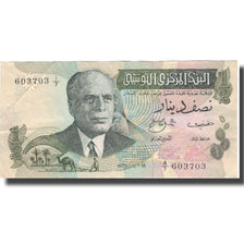 Banknote, Tunisia, 1/2 Dinar, 1973, 1973-10-15, KM:69a, EF(40-45)